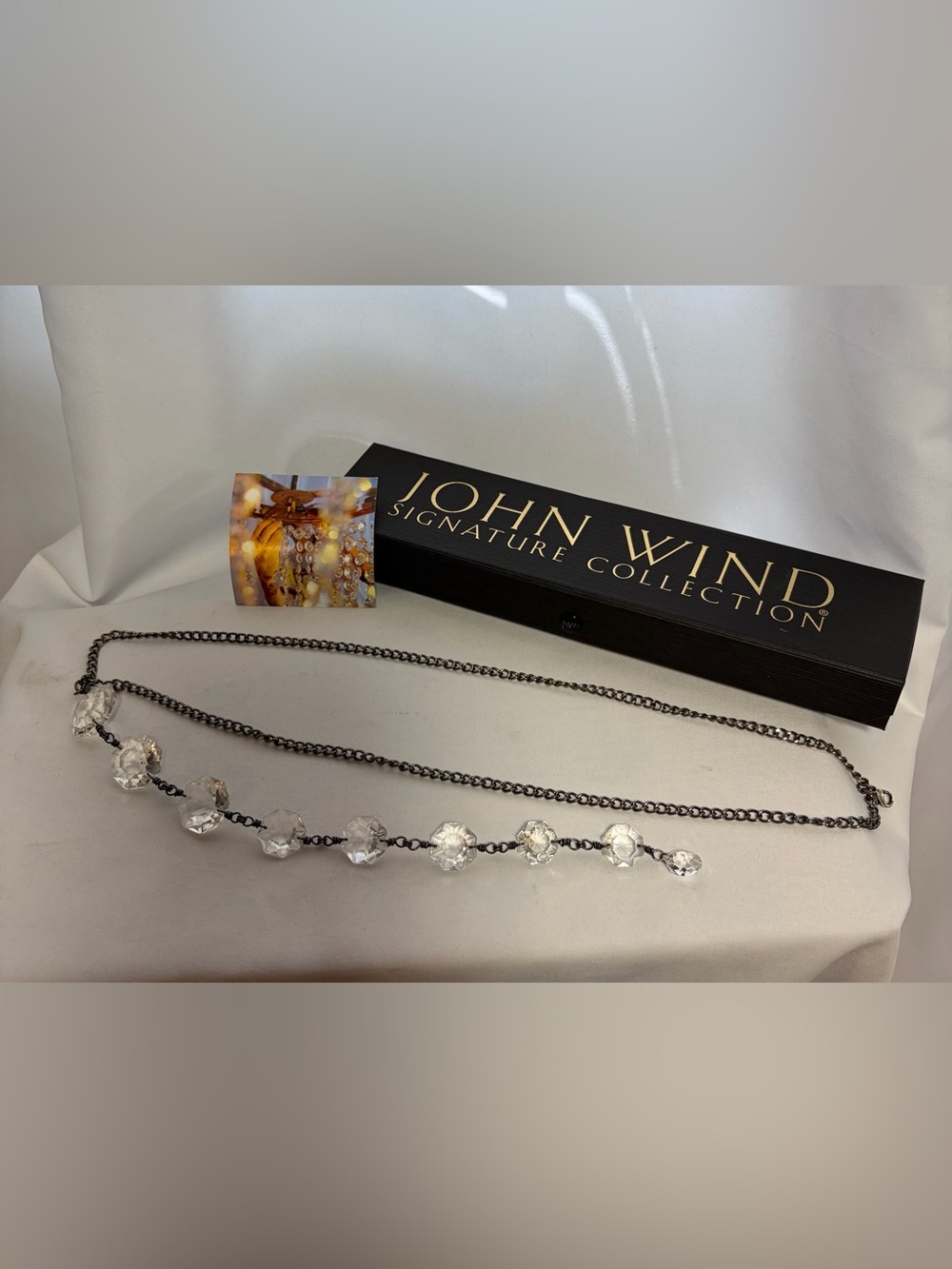NEW JOHN WIND SIGNATURE COLLECTION At The  Plaza Crystal Chandelier Necklace